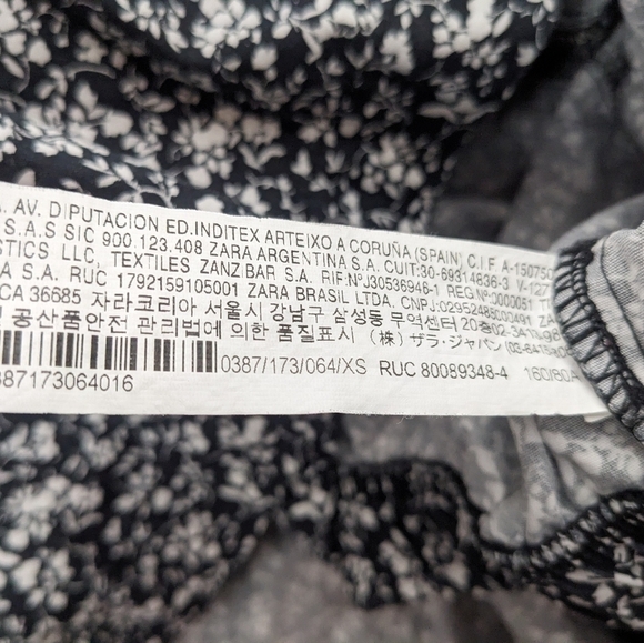 Zara Black Floral Crop Top Extra Small - Picture 7 of 10